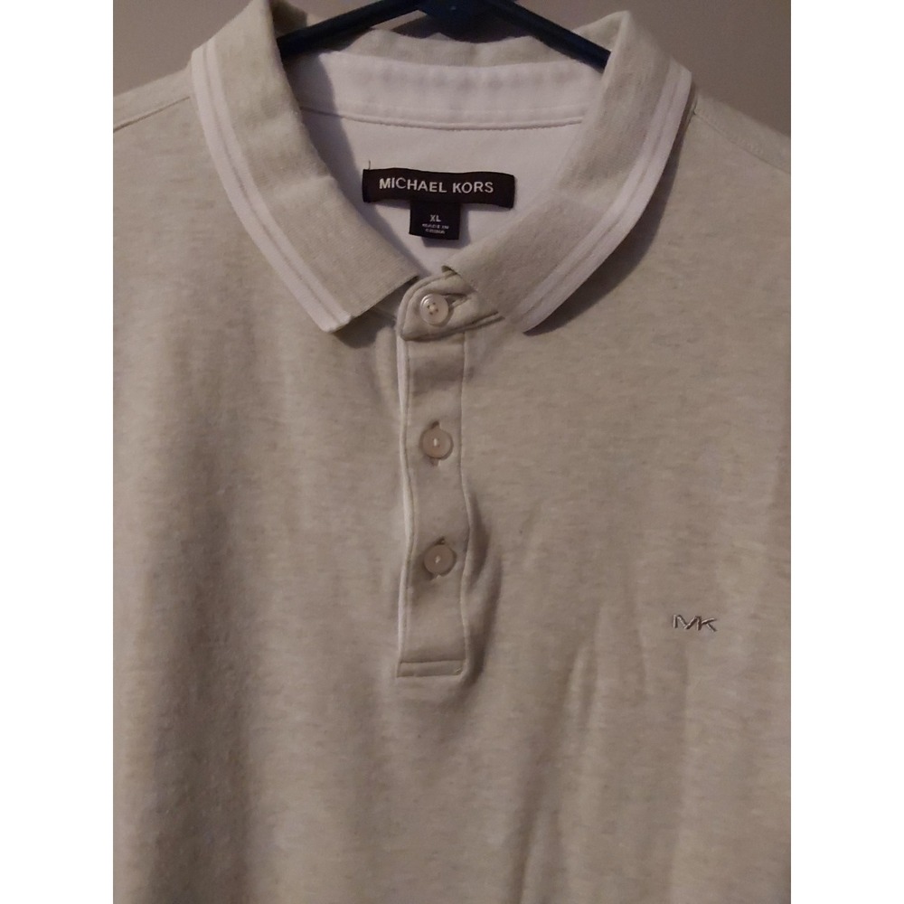 Michael Kors Men's Heather Green Polo Shirt Size XL 100%‎ Cotton MK Logo Casual